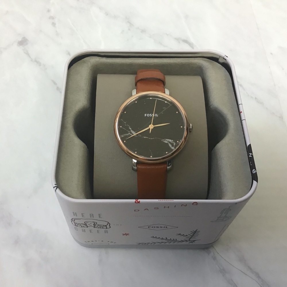 Women’s Fossil Jacqueline Three Hand Watch Leather